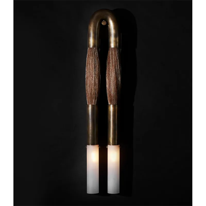 Vintage Lighting Decor - โคมไฟติดผนังดีไซน์ใหม่สไตล์วินเทจ ตกแต่งด้วยทองเหลืองแท้ พร้อมโคมแก้วแกะสลัก ดีไซน์ขนม้า สำหรับใช้ภายในอาคาร