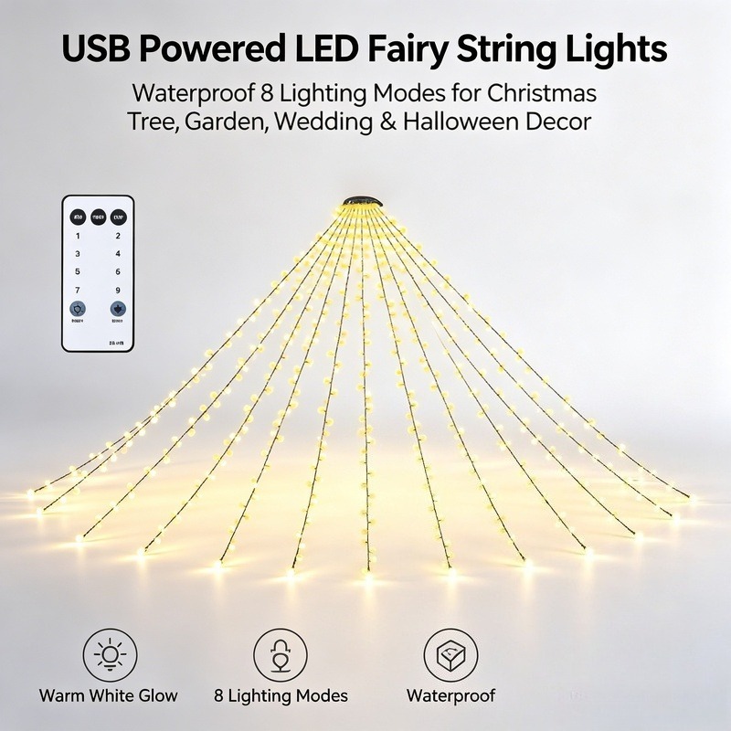 Lighting Decoration For Wedding - ไฟประดับ LED แบบ USB กันน้ำ สำหรับตกแต่งต้นคริสต์มาส