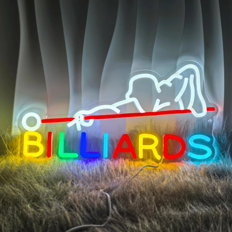Neon Sign Custom Led - ป้ายไฟนีออนบิลเลียด ไฟ LED บิลเลียด ของตกแต่งผนังสำหรับห้องบิลเลียด ของตกแต่งผนังนีออน