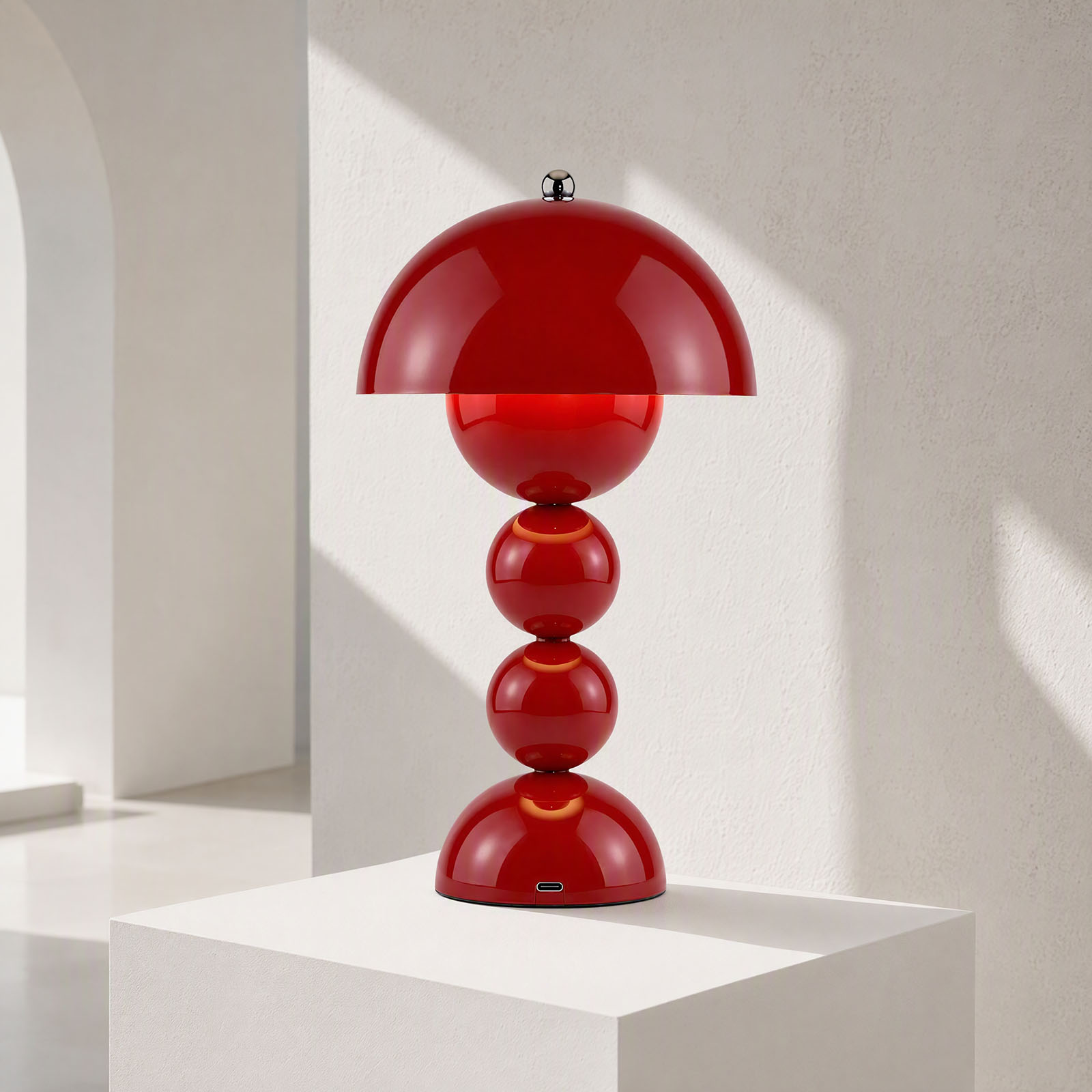 Mushroom Table Lamp - โคมไฟตั้งโต๊ะรูปเห็ดสไตล์วินเทจ ไฟ LED USB ปรับอุณหภูมิแสงได้ 3