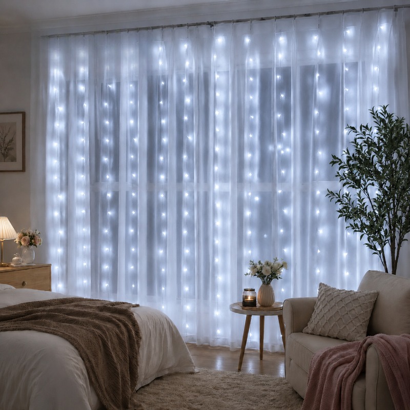 Fairy Light Curtain - ไฟประดับม่าน LED ความยาว 3/4/6 เมตร พร้อมรีโมทคอนโทรล