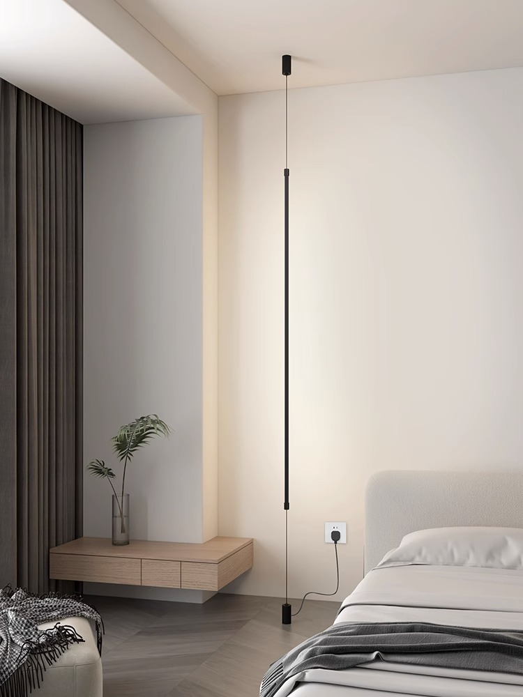 Lighting Decoration On Wall - ห้องนอนข้างเตียงที่ห้อยไฟพื้นตรงถึงเพดานไฟติดเพดานตกแต่งโซฟาพื้นหลังไฟติดผนังบ้านที่สร้างสรรค์