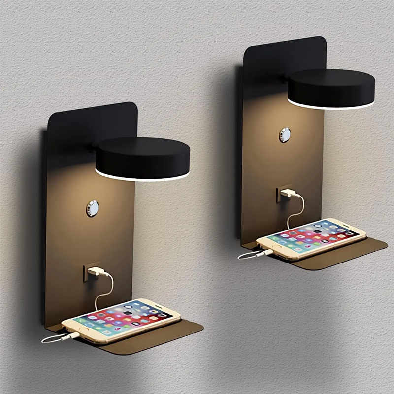 Lighting Decoration On Wall - โคมไฟติดผนัง LED ห้องนอนโคมไฟในบ้านไฟติดผนังชาร์จด้วย USB สำหรับแผงผนังตกแต่งห้องนั่งเล่นพร้อมสวิตช์ติดทางเดินแบบโมเดิร์น ไฟอ่านหนังสือห้องนั่งเล่นเรียนรู้ห้องนอนโคมไฟประดับผนังในบ้านที่เรียบง่าย
