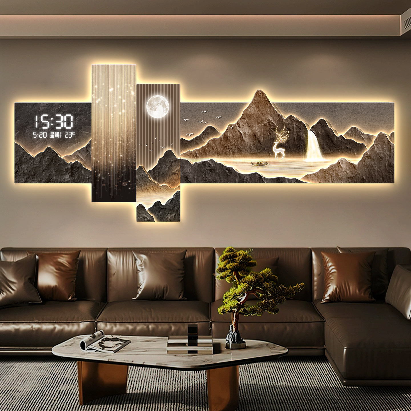 ภาพตกแต่งห้องนั่งเล่นสไตล์จีนส - Lighting Decoration On Wall บทวิจารณ์และราคา