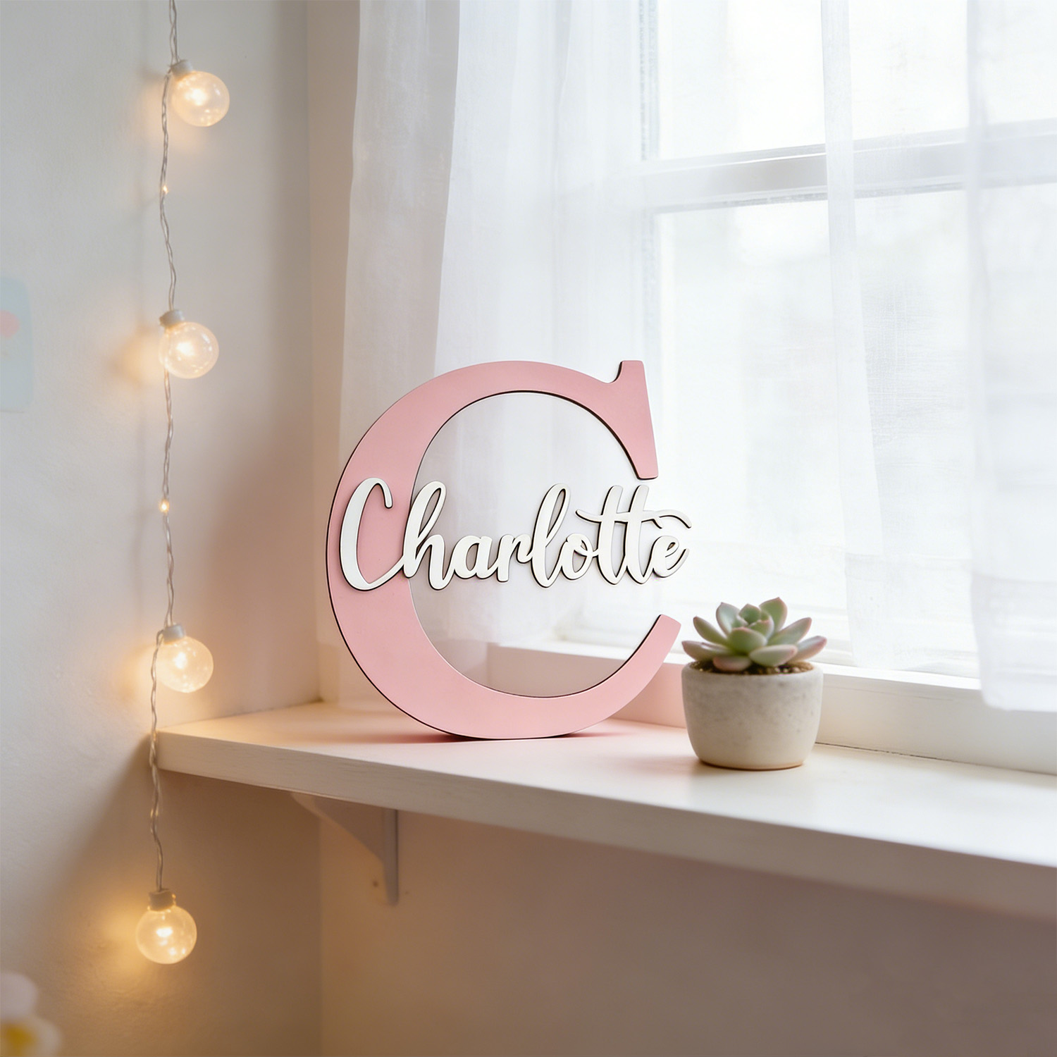 ป้ายชื่อไม้สีม่วงอ่อนสองชั้นแบ - Lighting Decoration For Wedding บทวิจารณ์และราคา