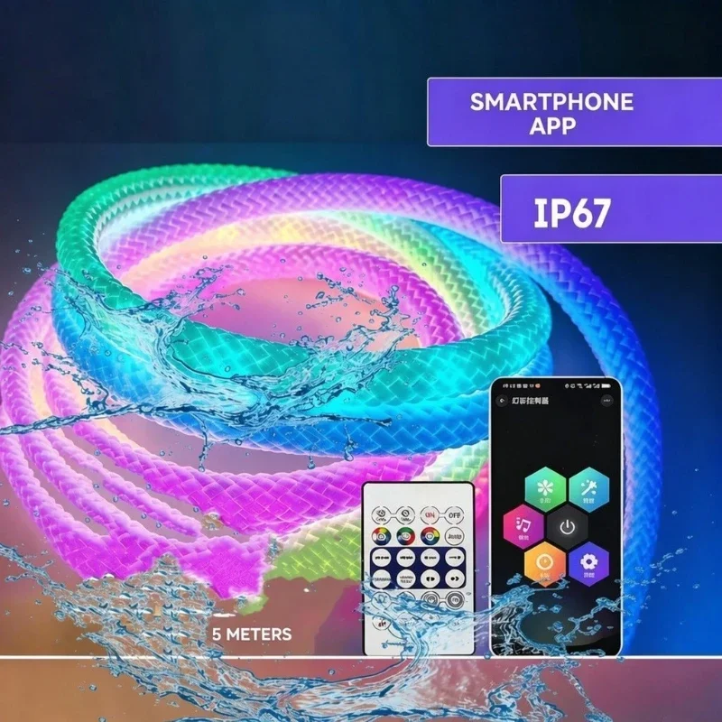 ไฟเส้น LED นีออน RGB แบบควบคุม - Decor Lighting Address บทวิจารณ์และราคา