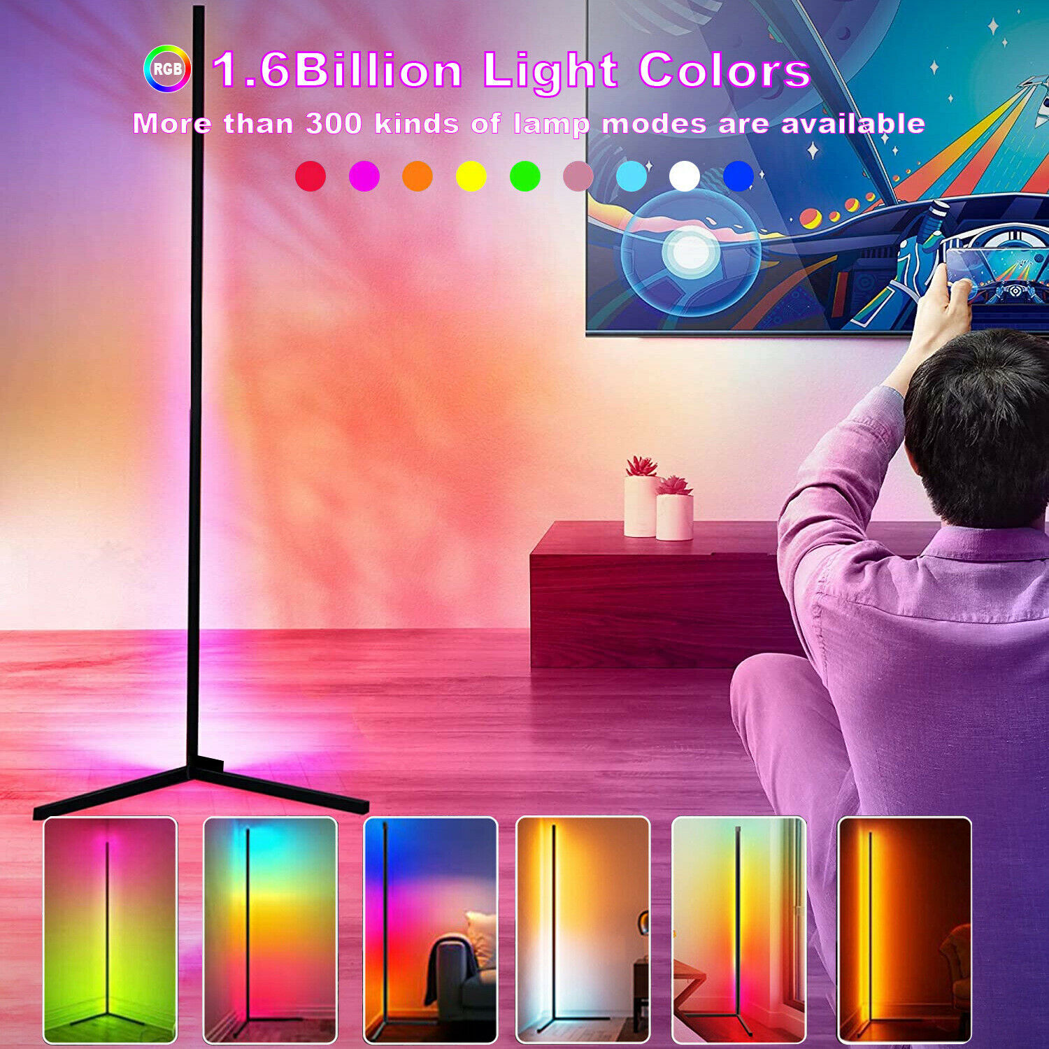 โคมไฟ RGB LED เข้ามุมแบบทันสมั - Decor Lighting Floor Lamps บทวิจารณ์และราคา