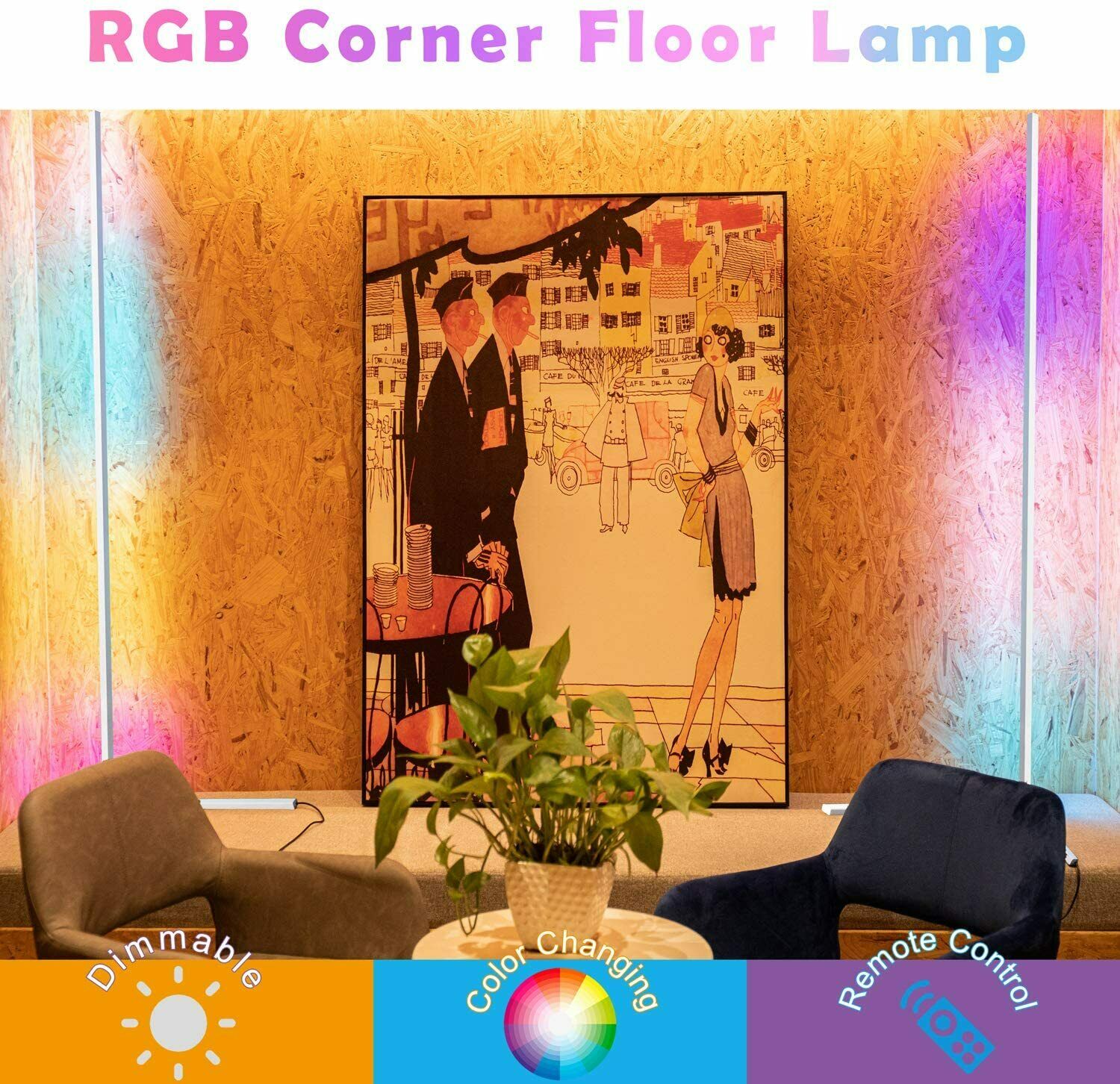 โคมไฟ RGB LED เข้ามุมแบบทันสมั - Decor Lighting Floor Lamps บทวิจารณ์และราคา