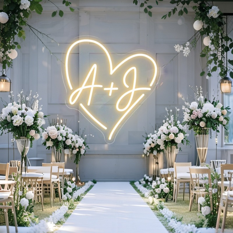 CUSTOM Initials หัวใจ LED Neon - Lighting Decoration For Wedding บทวิจารณ์และราคา