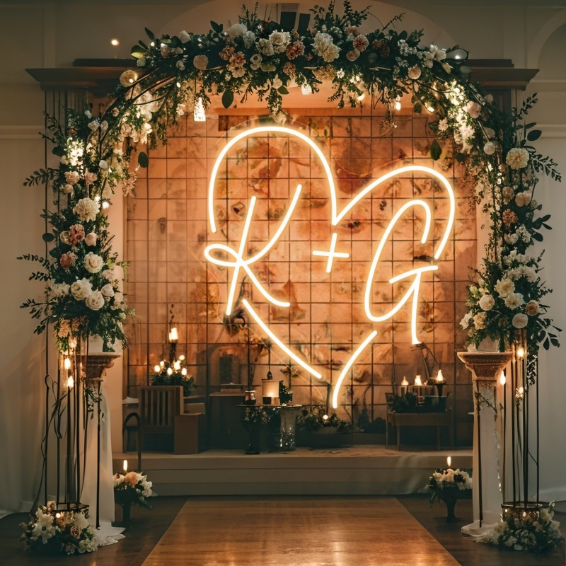 CUSTOM Initials หัวใจ LED Neon - Lighting Decoration For Wedding บทวิจารณ์และราคา