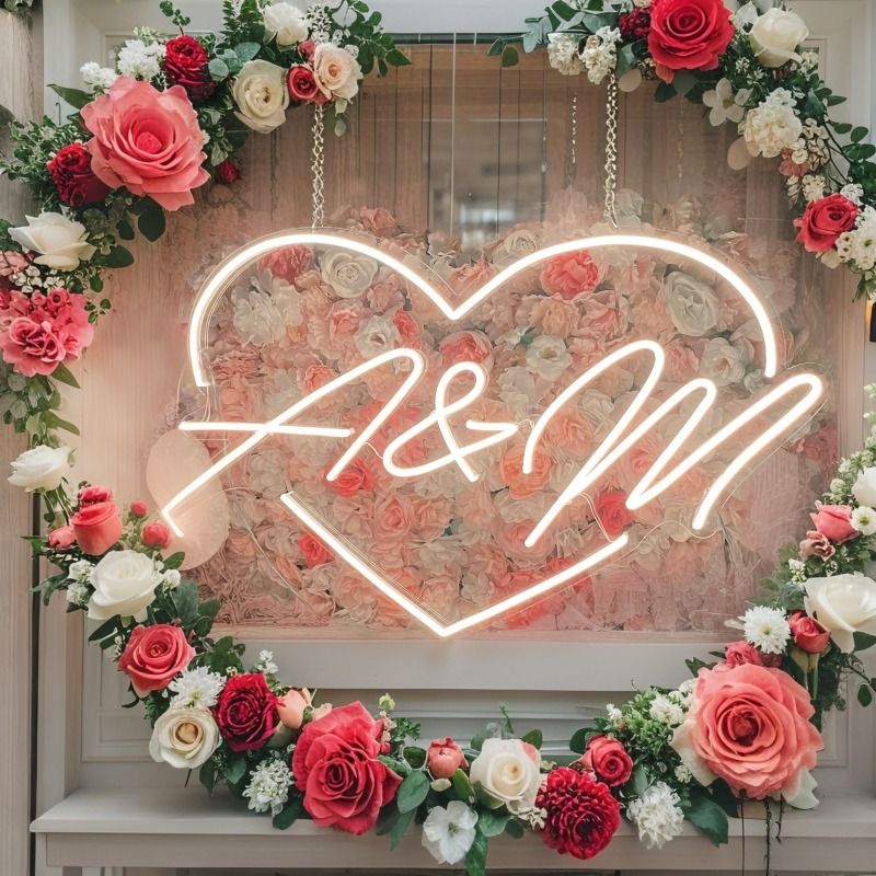CUSTOM Initials หัวใจ LED Neon - Lighting Decoration For Wedding บทวิจารณ์และราคา