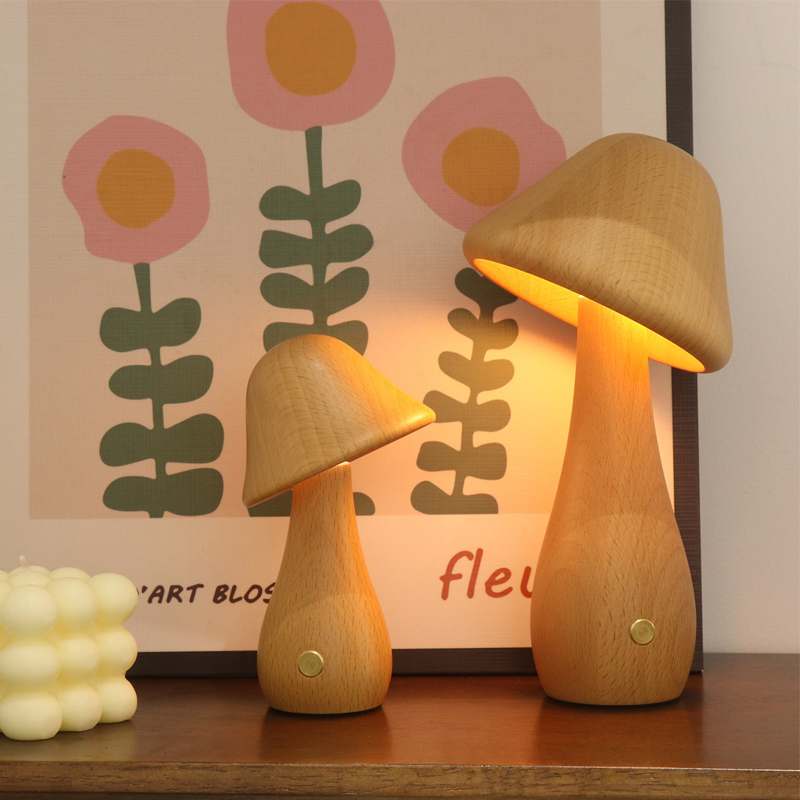 โคมไฟตั้งโต๊ะรูปเห็ดทำจากไม้,  - Mushroom Table Lamp บทวิจารณ์และราคา