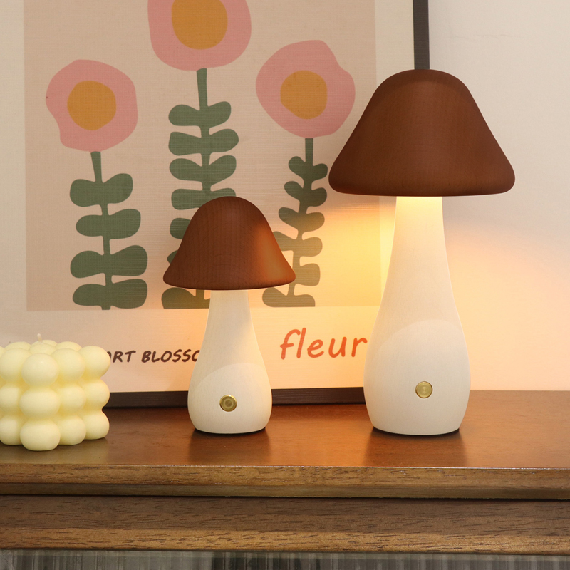 โคมไฟตั้งโต๊ะรูปเห็ดทำจากไม้,  - Mushroom Table Lamp บทวิจารณ์และราคา