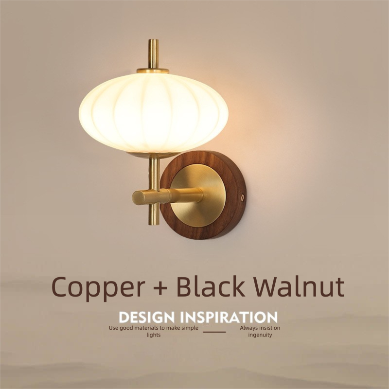 โมเดิร์นวอลนัทโคมไฟติดผนังในร่ - Lighting Decoration On Wall บทวิจารณ์และราคา