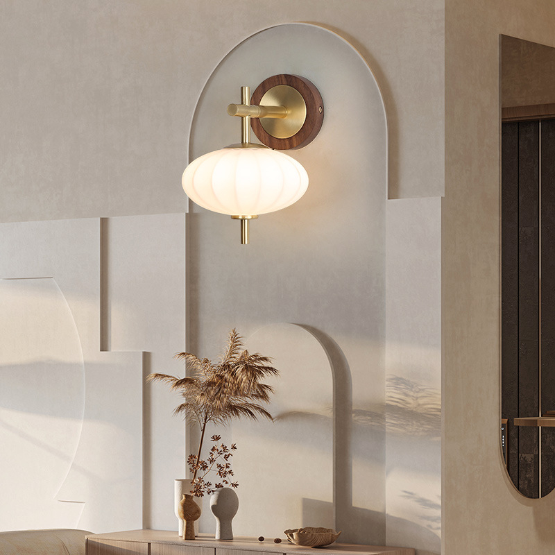 โมเดิร์นวอลนัทโคมไฟติดผนังในร่ - Lighting Decoration On Wall บทวิจารณ์และราคา