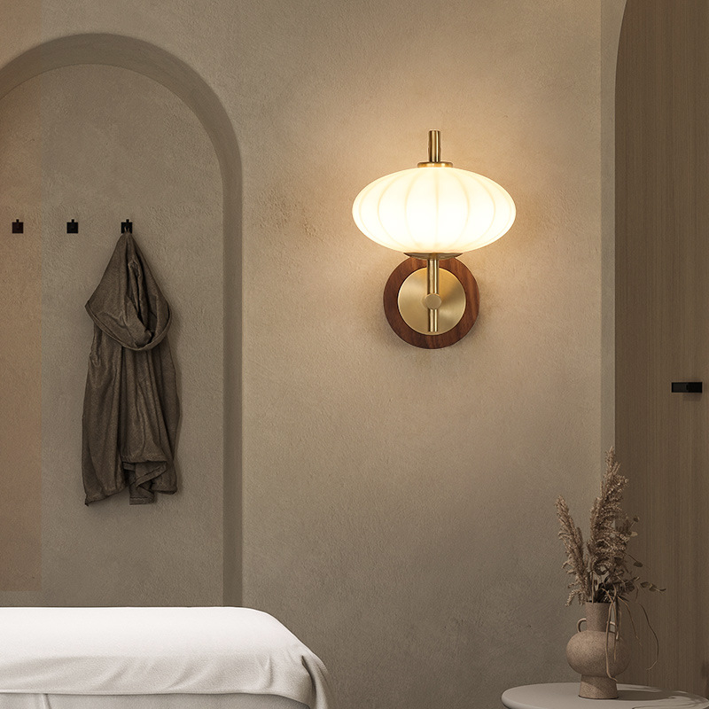 โมเดิร์นวอลนัทโคมไฟติดผนังในร่ - Lighting Decoration On Wall บทวิจารณ์และราคา