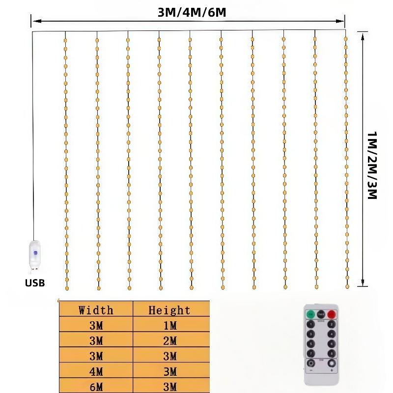 ไฟประดับม่าน LED ความยาว 3/4/6 - Fairy Light Curtain บทวิจารณ์และราคา