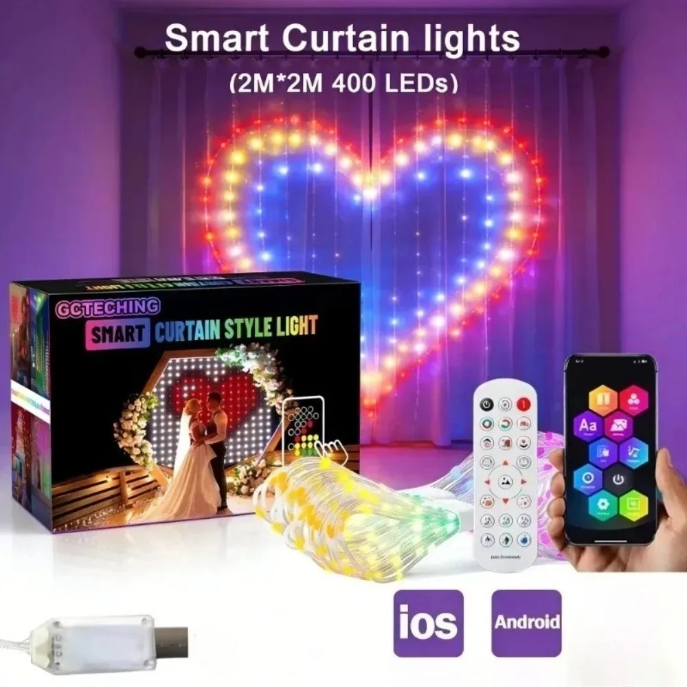 ไฟม่าน LED RGB อัจฉริยะ ควบคุม - Fairy Light Curtain บทวิจารณ์และราคา