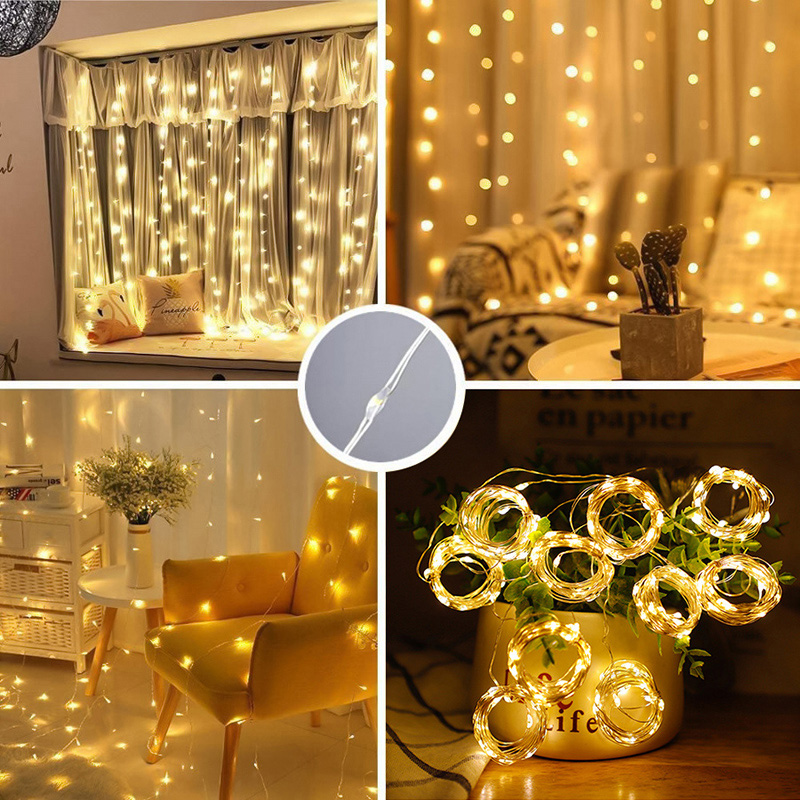 ไฟ LED สายม่านไฟคริสต์มาสแบบสา - Fairy Light Curtain บทวิจารณ์และราคา