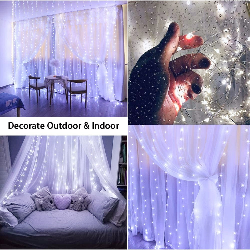ไฟ LED สายม่านไฟคริสต์มาสแบบสา - Fairy Light Curtain บทวิจารณ์และราคา