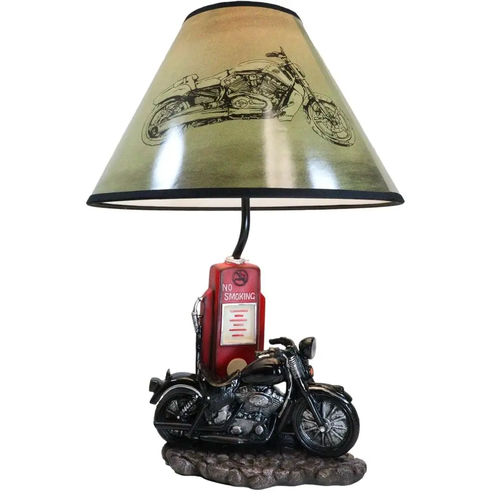 โคมไฟตั้งโต๊ะรูปปั๊มน้ำมันรถมอ - Vintage Lighting Decor บทวิจารณ์และราคา