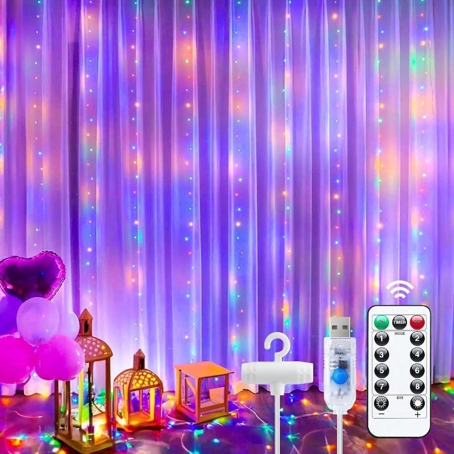 ไฟม่าน, ไฟประดับ LED 300 ดวง ป - Fairy Light Curtain บทวิจารณ์และราคา